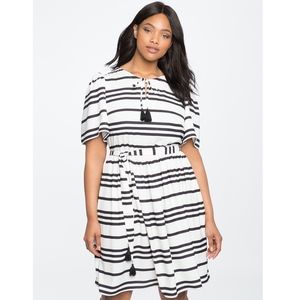 Circle Sleeve Fit and Flare Dress